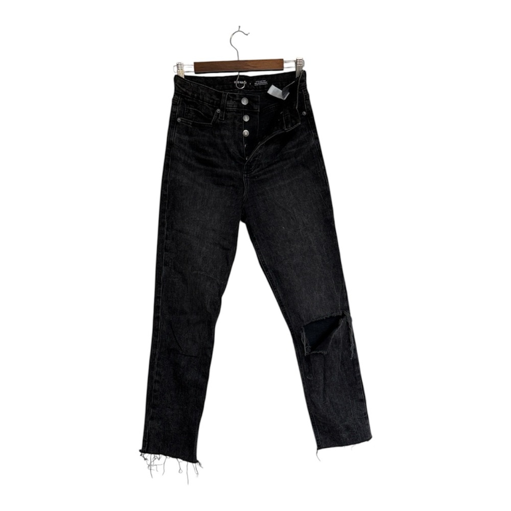 Old Navy High Rise Black Jeans with Ripped Knee
